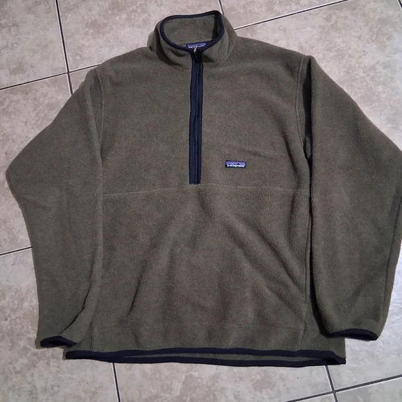 Patagonia Synchilla Olive Green Fleece Pullover Sz.L - Picture 1 of 8